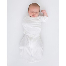 SwaddleDesigns Omni Swaddle Sack with Wrap & Arms Up Sleeves & Mitten Cuffs, Polka Dots, Sterling, Small, 0-3 Months , Small (Pack of 1)