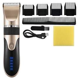 Hair Clippers for Men, Professional Hair Clipper Men's Barber Beard Trimmer Rechargeable Hair Cutting Machine Ceramic Blade Low Noise Adult Kid Haircut (Color : Glod With Box)