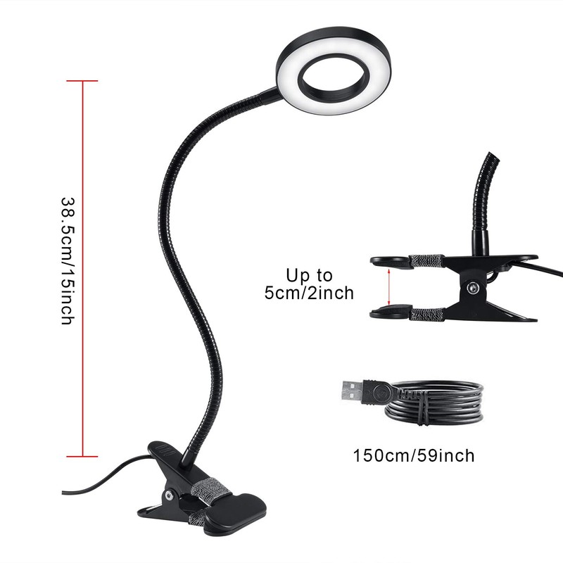 Clip Light Reading Lights - QQAPPU 24 LED Clamp-on Desk