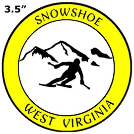 Snowshoe, West Virginia Ski Destination Decorative Car Truck Window Sticker Decal Vinyl Die-Cut Badge Emblem Vacation Souvenir Travel Gear
