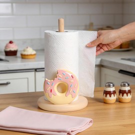 Sizikato Resin Paper Towel Holder, Delicious Donut Statue