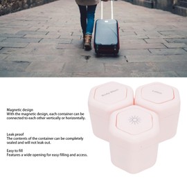 Generic Travel Containers, 3pcs Body Care Capsule Set, Roseate Reusable Leak Proof Wide Mouth Magnetic Containers with Lids, Travel Jars for Body Wash Lotion, Women Men