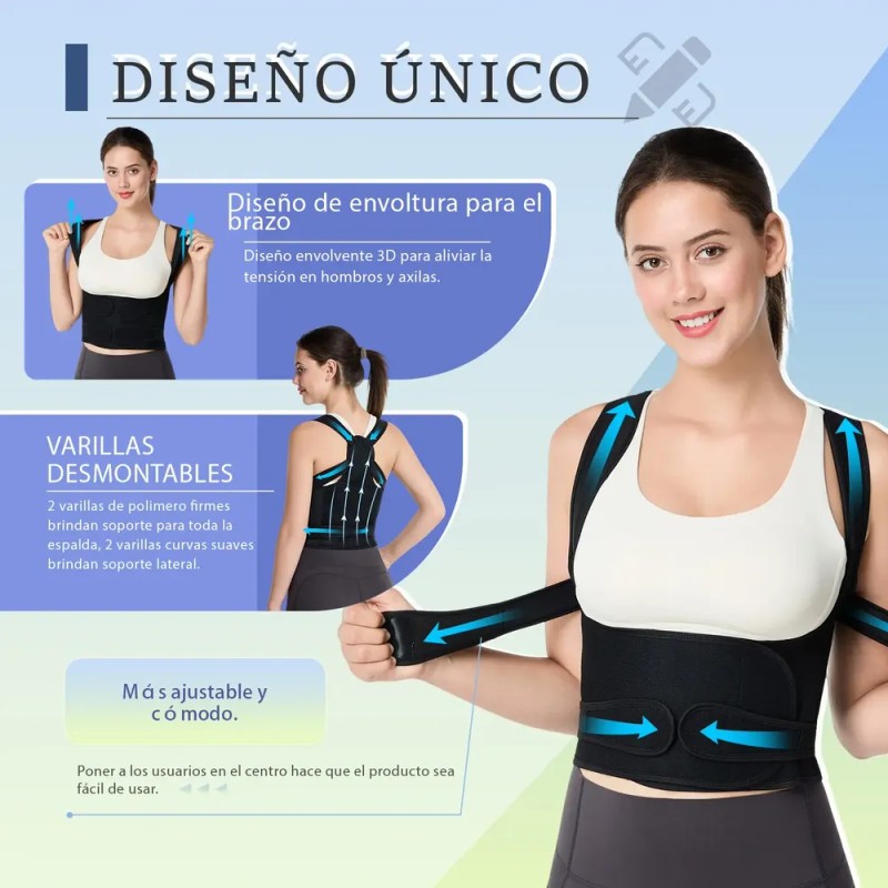 Corrector Postura Espalda Para Hombre Y Mujer Ajustable Faja