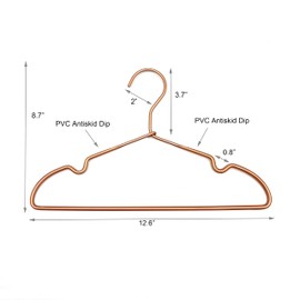 Koobay Non Slip 32CM Gold Copper Light Wire Children Clothes Suit Coat Metal Hanger (10)