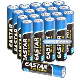 EASTAR BTS AAA Batteries - Alkaline Triple A Battery for Remote Controls, Toys (20 Pack), Ultra Long-Lasting, Leak-Proof Design, High Performance 1.5V LR03 Bulk Pack Batteries