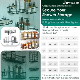 20 Pack Shower Caddy Adhesive Replacement, Shower Shelf Adhesive No Drilling, Adhesive Shower Hooks Strong Adhesive, Adhesive Hooks for Shower Caddy, Soap Holder, Sink Sponge Caddy and Kitchen Racks