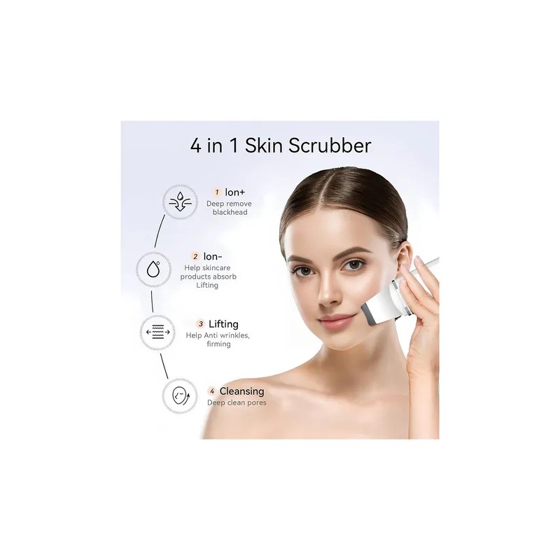 Limpiador Facial Peeling Ultrasónico Portatil Skin Scrubber