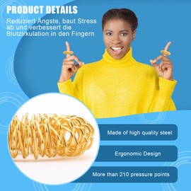 BREANIFULL Pack of 50 Finger Massage Ring Wrist Acupressure Rings Stress Ring Massage Ring for Stress Reducer for Sustainable More Relaxation (25 Gold + 25 Silver)