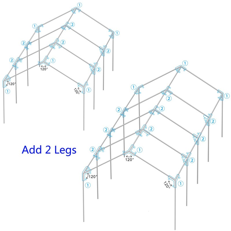 Aoneky Add 2 Leg Expansion Kit for High Peak Canopy,