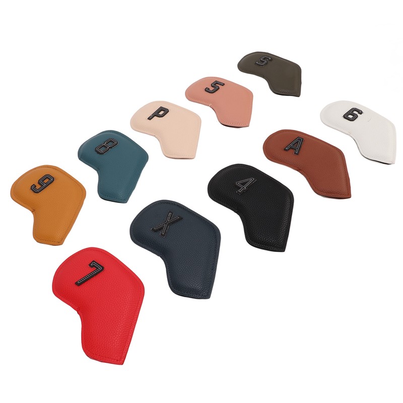 10PCS Golf Iron Head Cover Waterproof PU Numerical Golf Iron