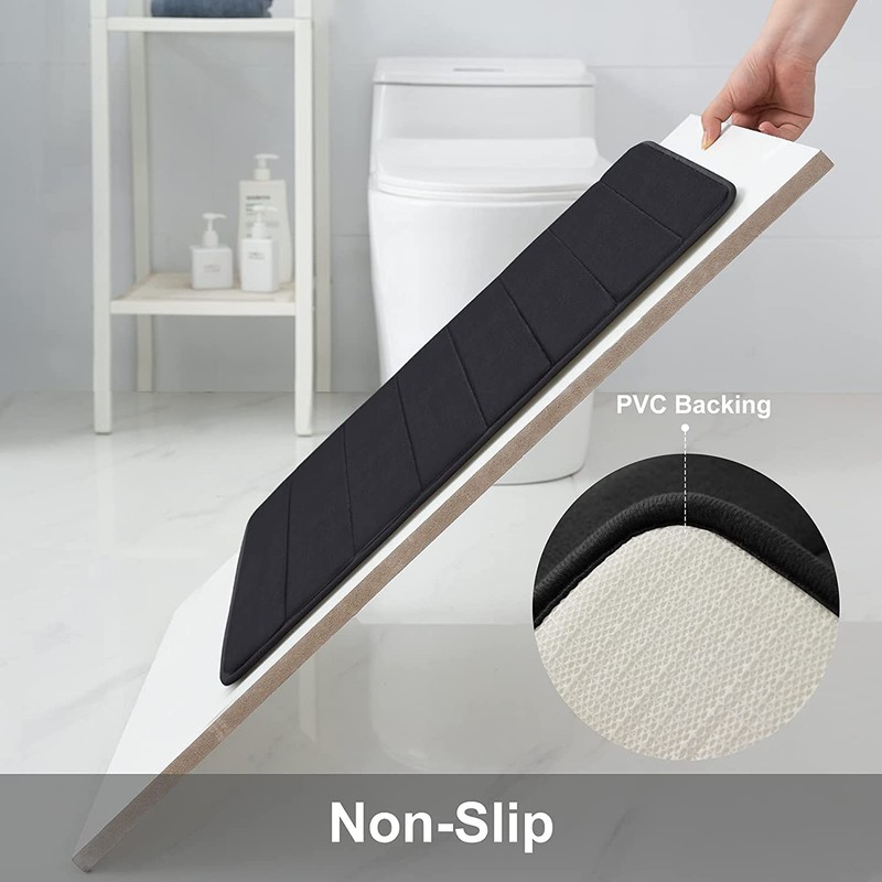 Homaxy Memory Foam Non-Slip Bath Mats, Soft Water-Absorbent Toilet /