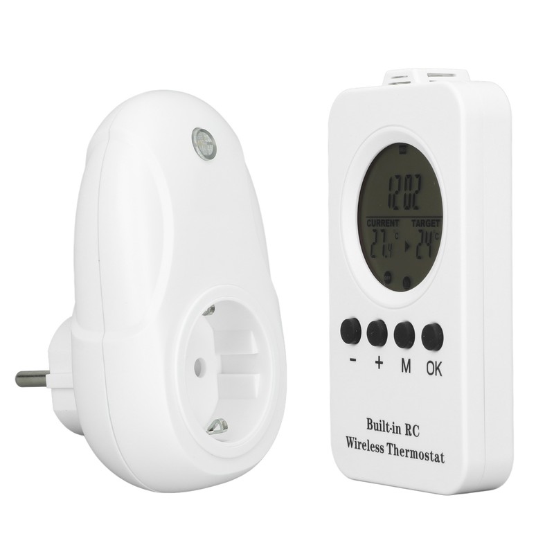 Wireless Plug in Thermostat LCD Remote Control Digital Display Temperature