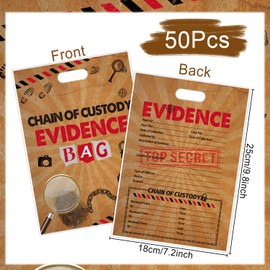 Falueqg Murder Mystery Birthday Favor Decorations - 50 Pcs Secret Agent Goodie Candy Treat Bags Escape Room Evidence Party Favor Supplies Murder Mystery Spy Birthday Decorations