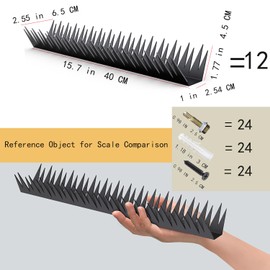 Anti Climb Security Spikes for Outdoor Walls，Intruder, Thief, and Animal Deterrent Spikes, Suitable for Home and Garden Fences, Fits Various Lengths - Heavy Duty. (A 12PCS Total Length: 188.9 in)