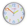Hometime Plastic White Wall Clock Col Numbers 25cm 'Rainbow'