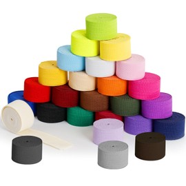 Ampkllz 26pcs Elastic Bands for Sewing, Elastic Wide Edging Band Colourful Sewing Elastic Band Flat Elastic Band for Sewing Accessories DIY Crafts(20mm*1m,26 colors mixed)