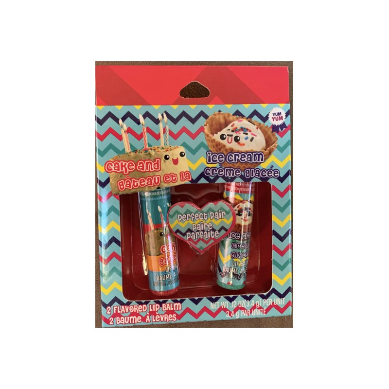 LIP BALM FLAVORED DUO CAKE & ICE CREAM PERFECT PAIR!