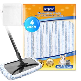 4 Pack Reusable Mop Pads for 15 * 8 inch Flat Mops Compatible with O Cedar Hardwood Floor More Microfiber Mop Cotton Terry Cloth, Floor Cleaner Mop Pads