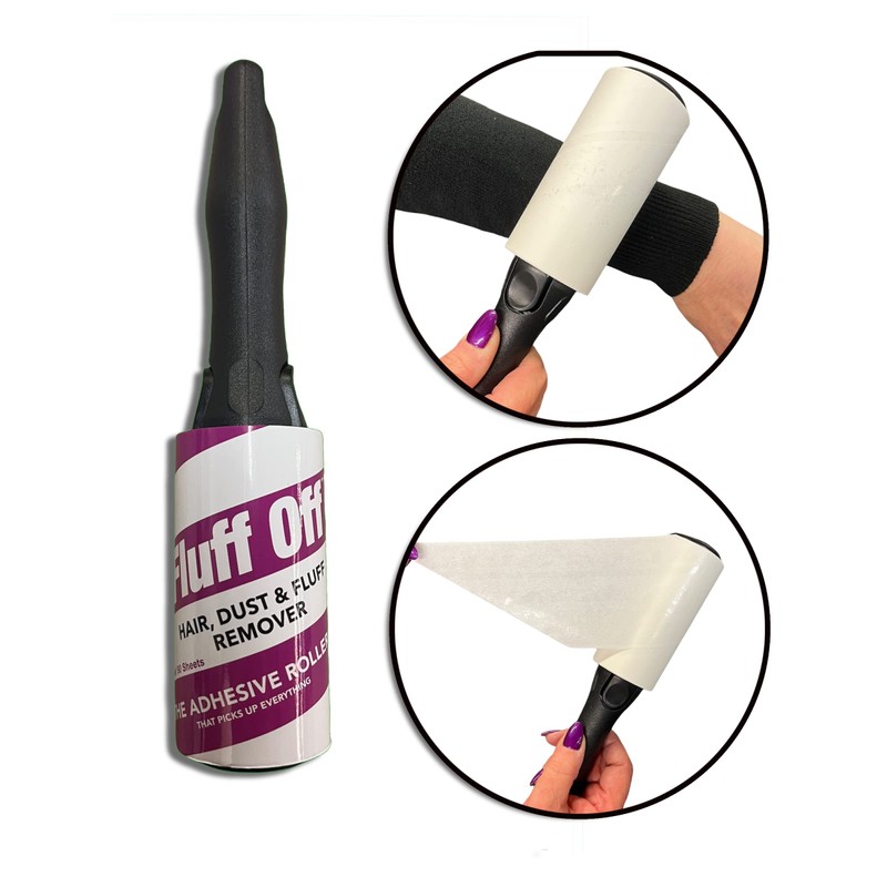 Fluff Off Lint Roller & Refill Set 2 Handles &