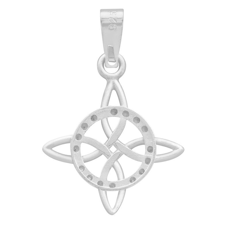 JOYARIS - Dije Nudo De Bruja Con Zirconias Amuleto En