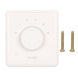 Wall Mount Volume Control Knob 10W Volume Control Wall Plate Rotary Knob Volume Controller for Home Speakers White