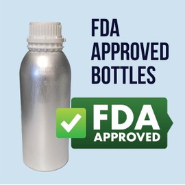 UN Rated Aluminum Bottles – Durable, High Purity Brushed Aluminum for Hazardous Chemical Transport | With Tamper Evident Cap & LDPE Plug | 1100ml | UN Certified for Essential Oils & Solvents