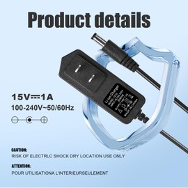 Bccxzm 15V 1A~1.5A Adapter Charger Charging Cable Cord for Peak 450A 500A 600A 800A 1000A Auto Battery Booster Jump Starter, Compatible Beatit,Tacklife,Gooloo & More Portable Car Jump Starter