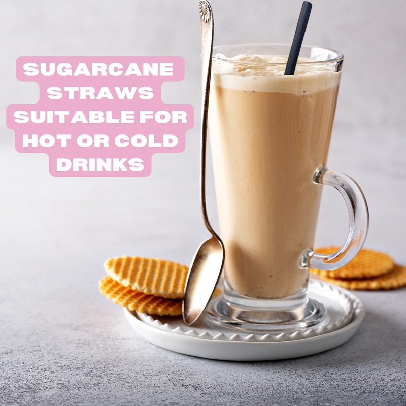 x50 Drinking Straight Straws-Disposable Compostable & Eco Friendly-Made from Sugarcane