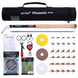 Goture Tenkara Fishing Rod Kit with Rod Tube, Telescopic Fly Fishing Rod 12FT, Cork Handle, Tenkara Starter Full Rod Kit, Boxed Gift Set