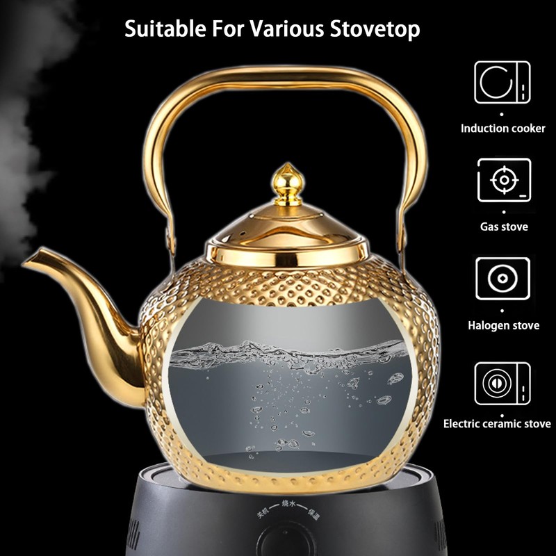 Alunsito Teapot for Stove Top, Stovetop Tea Kettle, Food Grade