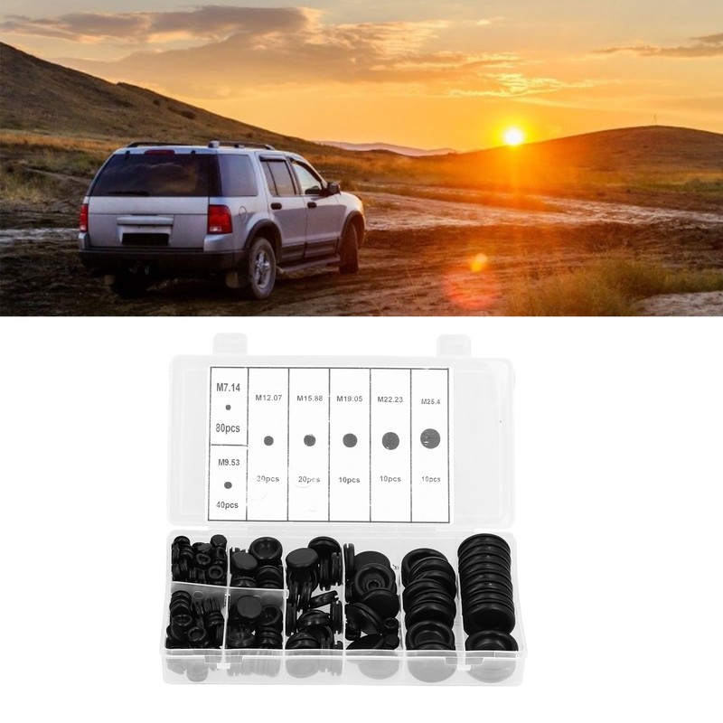200Pcs Wire Washer Kit Rubber Grommet Dustproof Insulated Fireproof for
