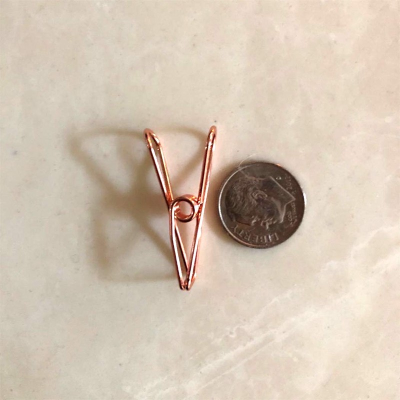 Zoohot Pack of 25 Rose Gold Small Metal Clips -