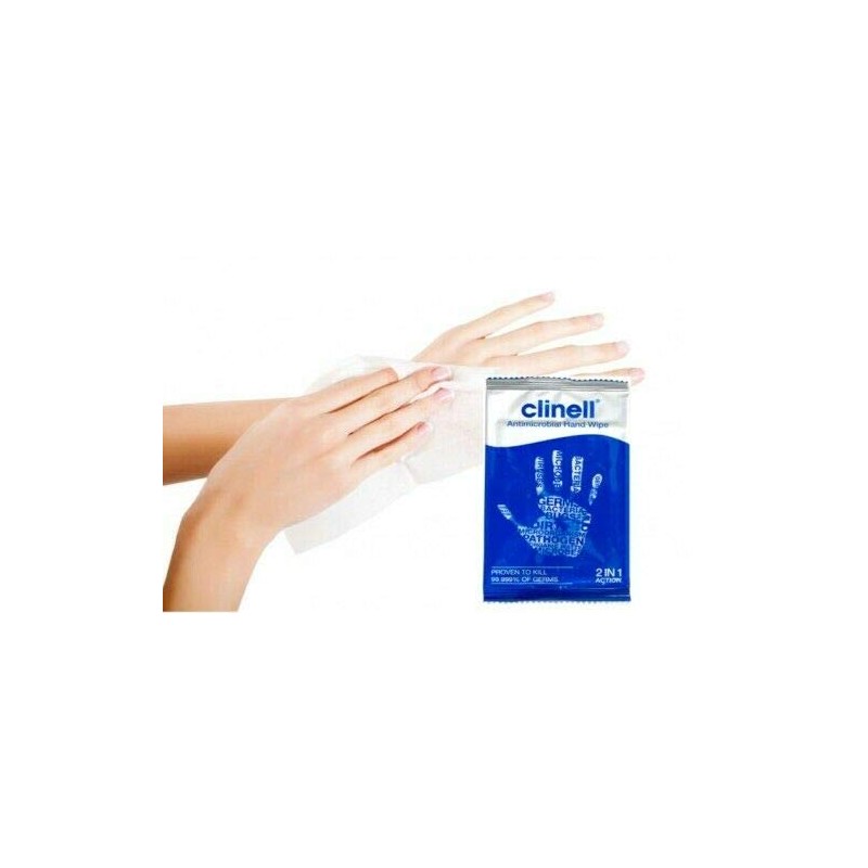 Clinell Antibacterial Hand Wipes - 10 x Individual Sachets (10)