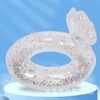 Transparent Sequin Shell & Flamingo Inflatable Swimming Ring 70cm Pink Flamingo 10ea