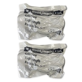 EMS XTRM Emergency Compression Bandages, Multi-Pack Sterile Israeli Bandages for First Response, 4" x 7' - Essential for Medics, Military, and Outdoor Emergencies (2)