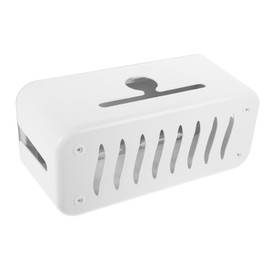 COHEALI Power Cord Storage Box with Lid Durable Scratch Resistant Cable Organizer for Home Wire Arranging Multifaceted Ventilated Design for Power Strip Chargers and Outlets White