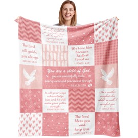 Baptism Gifts for Girl, Christian Gifts Blanket 40"X50", Baptism Decorations Throw, Baptism Gifts for Kid, Christening Gifts for Girls, Baptismal Gifts, Baby Baptism Gifts for Girl, Baptism Gift Idea