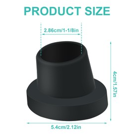 4 Pcs Replacement Feet for Bath Chair Leg Caps Heavy Duty Slope Rubber Feet Pad for Bath Seat Shower Stools (Black, 1-1/8")