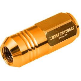 DNA MOTORING LN-ZTL-9020-125-OR 20Pcs Closed End Design M12 x 1.25 Aluminum Alloy Wheel Lug Nuts + Deep Drive Extension Adapter, 20mm OD/50mm Height (Orange)