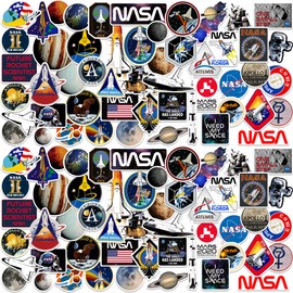 NASA Missions 200ct Vinyl Large Deluxe Stickers Variety Pack - Laptop, Water Bottle, Scrapbooking, Tablet, Skateboard, Indoor/Outdoor