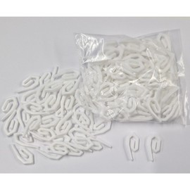 White Plastic Curtain Hooks for Pencil Pleat Caravan Curtains, Drapes, Window, Door and Shower Curtains Pack of 120
