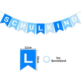 DazzJoy School Child Garland Blue, School Child Banner Decoration for First Day of School, Decoration Girl Boy, Garland First Day of School Banner