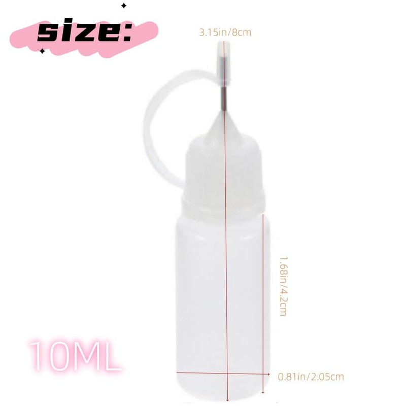 Jindizi Needle Tip Glue Bottles, 10PCS Plastic Precision Tip Applicator