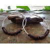 ★ 6 cm large brown ethnic boho wooden hoop earrings