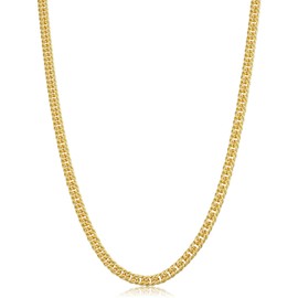 Solid 14k Yellow Gold Filled Double Curb Link Chain Necklace (4.3 mm, 20 inch)