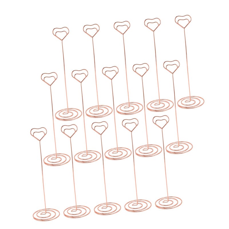 15PCS Table Number Holder 22cm Heart Shaped Iron Wire Picture