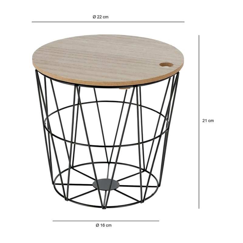 Meinposten Small Side Table Storage Basket Mini Table Basket with