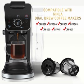 Feilifan Reusable K Cups for Ninja Dual Brew Coffee Makers CFP201, CFP300, CFP301, CFP305, CFP400, CFP451, and CFP307 (4 Pack)