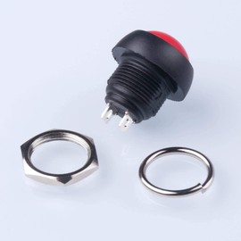 RUNCCI-YUN 20pcs 12mm Red Momentary Push Button SPST ON/OFF AC 250V/1.5A 125V/3A, Mini Round Button for Car Trumpet, PC, Table Lamp, Home Doorbell