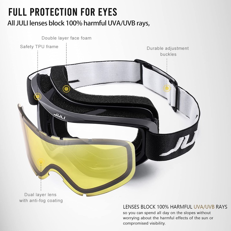 Juli Kids Ski Goggles,Snow Snowboard Goggles Boy Girl Snowmobile Skiing